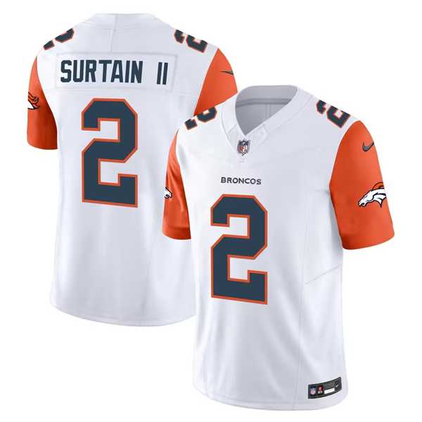 Men & Women & Youth Denver Broncos #2 Pat Surtain II White 2024 Draft F.U.S.E. Vapor Limited Stitched Jerseys->denver broncos->NFL Jersey